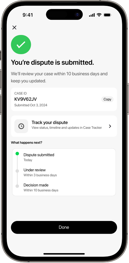 Existing case status view